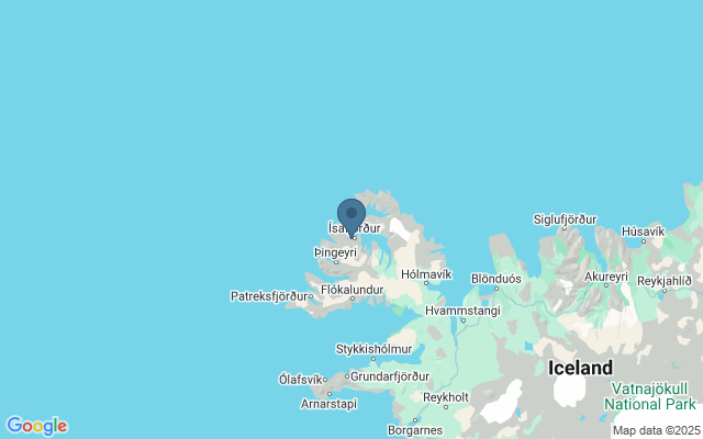 Kaart met locatie Aldrei fór ég sudur Festival